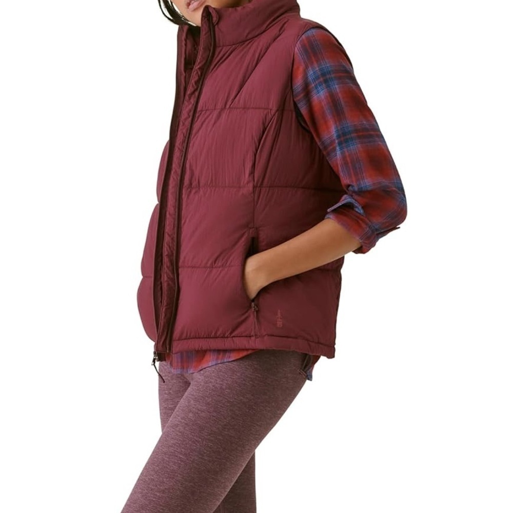 BASS OUTDOOR Women’s Puffer Vest – Quilted Gilet With Front Zipper, FIG, Medium - Picture 4 of 4